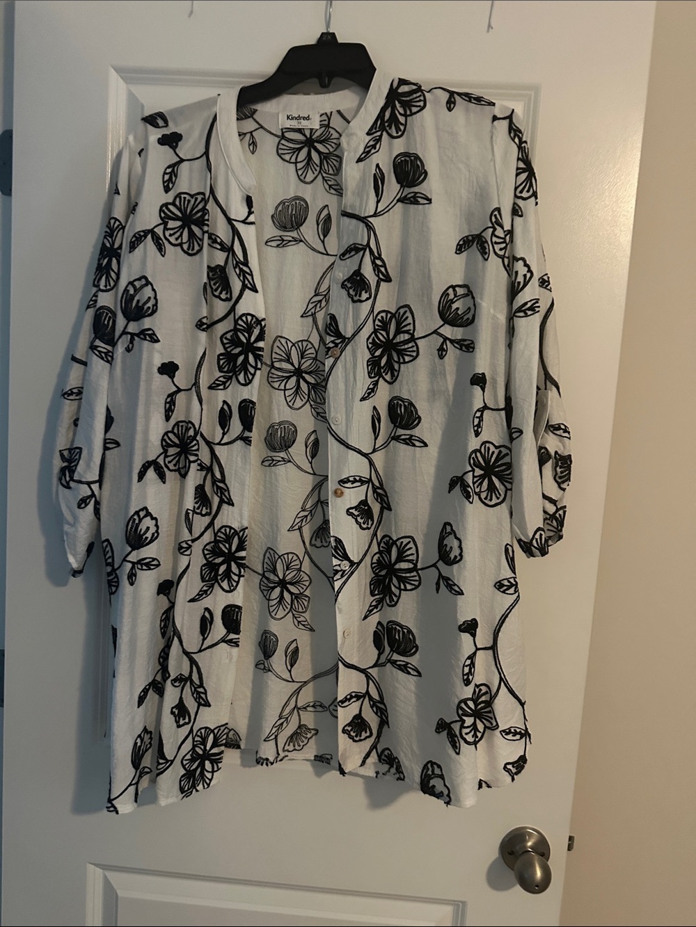 Kindred White Floral Open-Front Tunic